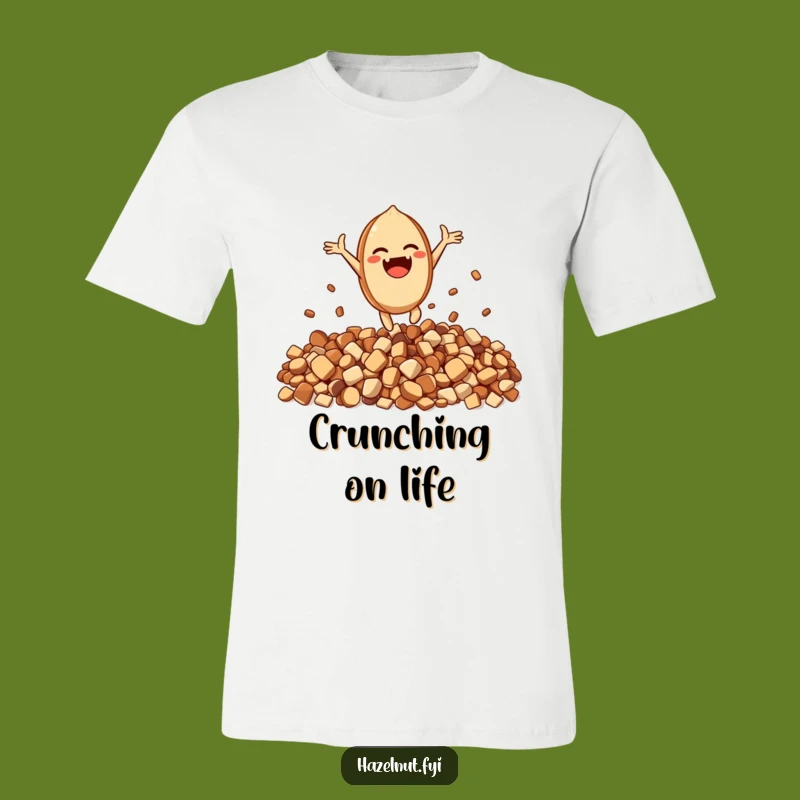 Funny Excited Hazelnut T-Shirt - Joyful Crunch Character Tee