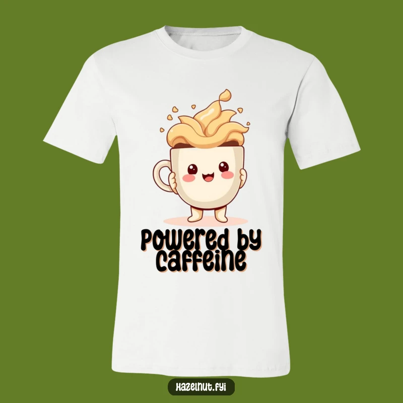 Funny Hazelnut Shirt: Cheerful Kawaii Character with Huge Coffee Cup, Unique Funny Gift