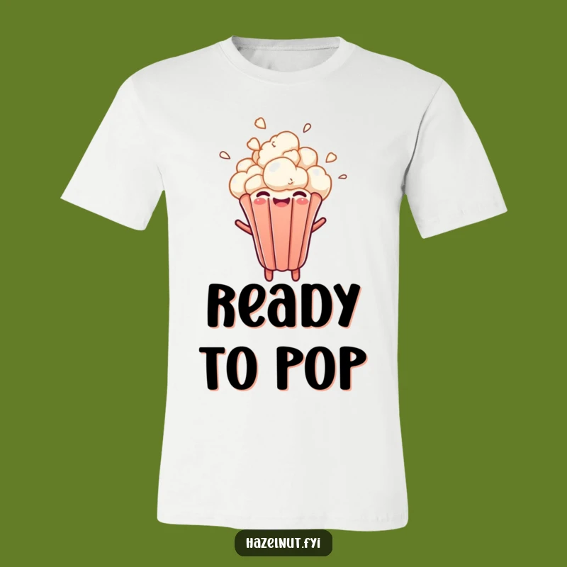Funny Popcorn Kernel T-Shirt: Cheerful Bursting, Hilarious Snack Lover Tee