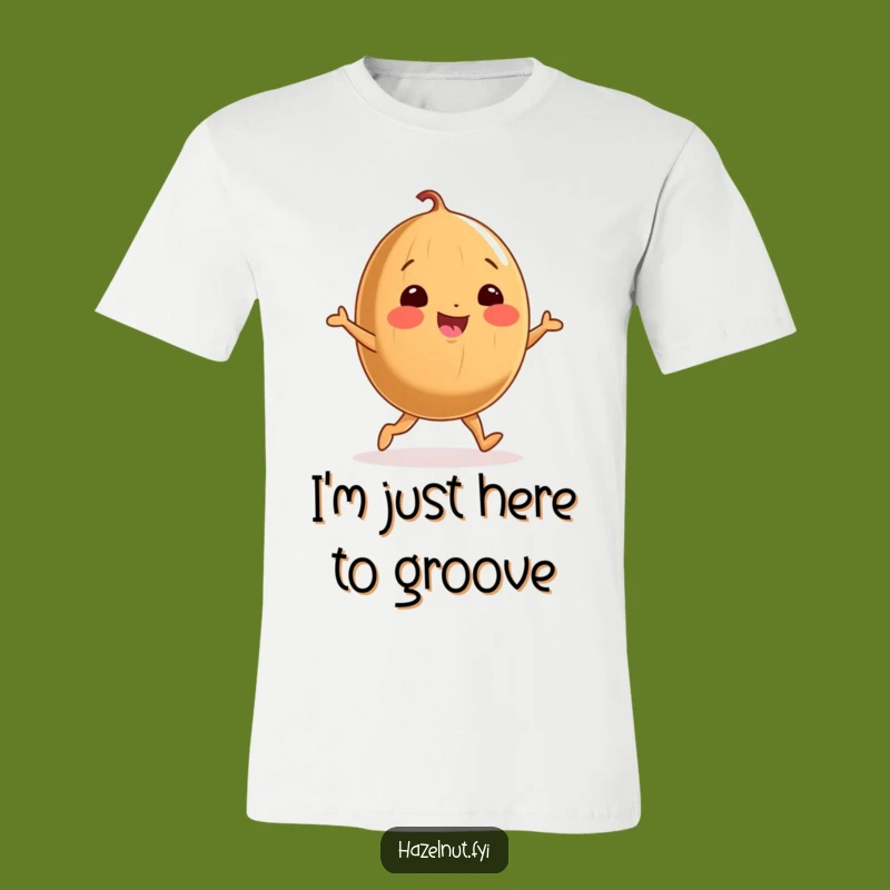 Funny Dancing Nut Tee: Cheerful Hazelnut Doing a Joyful Dance, Cute Casual Shirt