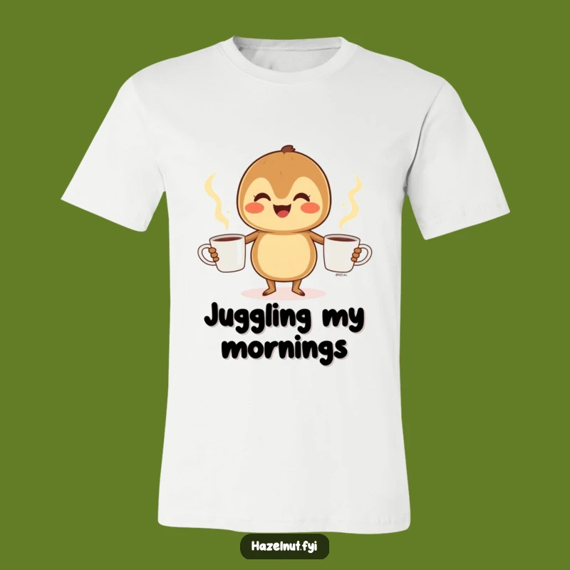 Funny Hazelnut Coffee Juggler T-Shirt: Embrace Your Inner Barista with Humor