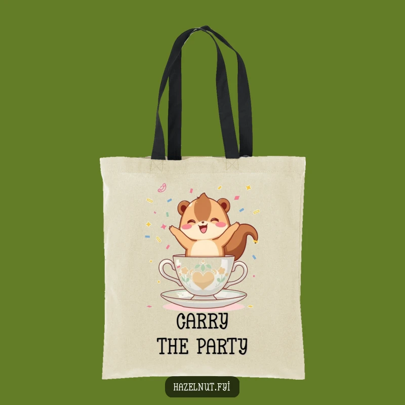 Funny Hazelnut Teacup Tote Bag: Carry Your Fun with this Nut, Great Gift
