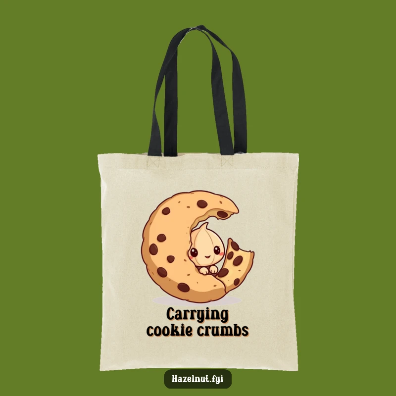 Funny Hazelnut Tote Bag: Cookie Hide-and-Seek - Chic Funny Gift for Snack Lovers