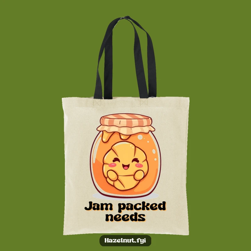 Funny Croissant Jam Tote Bag: Playful Pastry Peeking, Practical & Hilarious Accessory