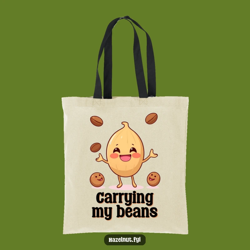 Funny Hazelnut Coffee Bean Juggler Tote Bag: Carry Your Laughs in Style
