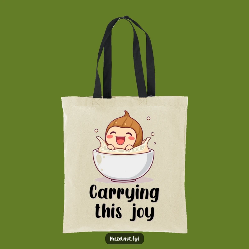 Funny Laughing Hazelnut Tote Bag: Carry Your Essentials with Hilarious Creamy Style