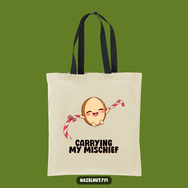 Funny Sliding Hazelnut Tote Bag - Mischievous Rope Rider Carry-All Gift