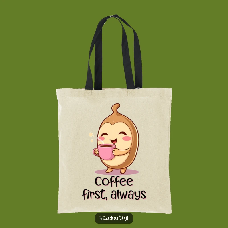 Funny Winking Hazelnut Tote Bag - Cheerful Coffee Carry-All Gift