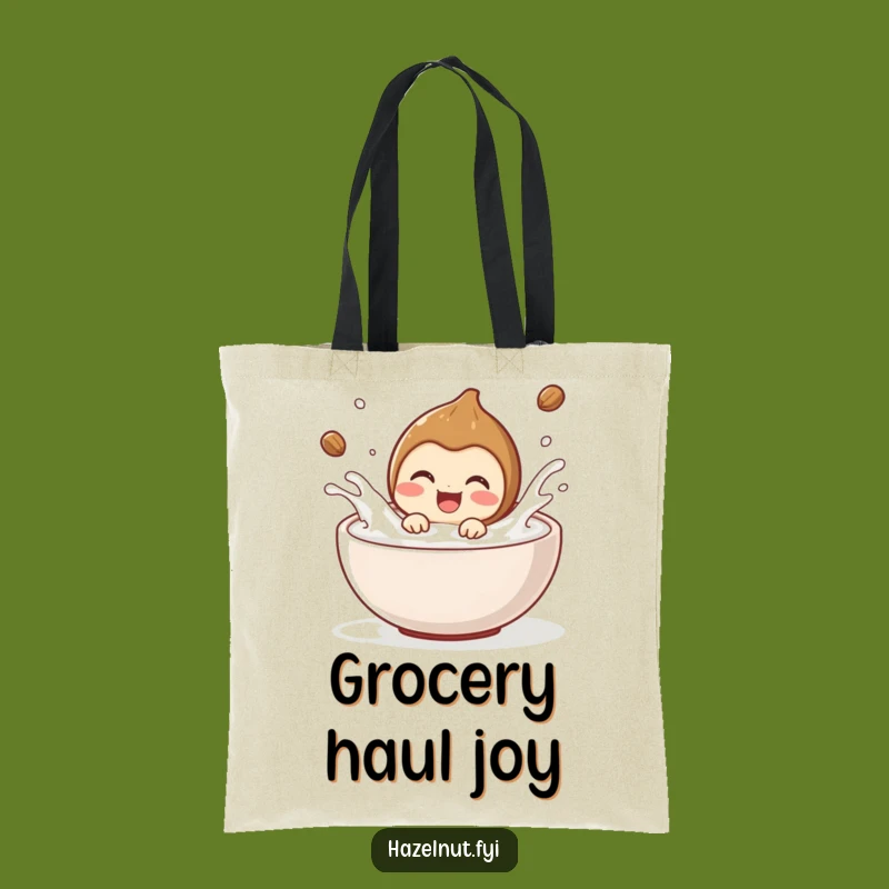 Funny Hazelnut Milk Splash Tote Bag: Carry Your Delight - Awesome Funny Gift