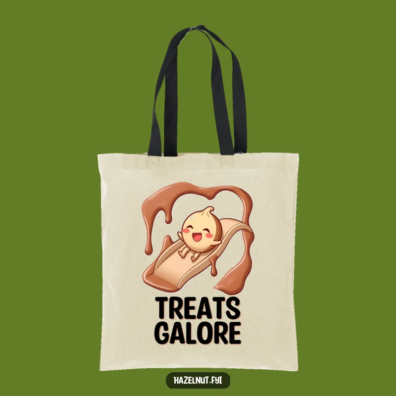 Funny Chocolate Slide Hazelnut Tote Bag: Carry Sweetness and Smiles with This Design